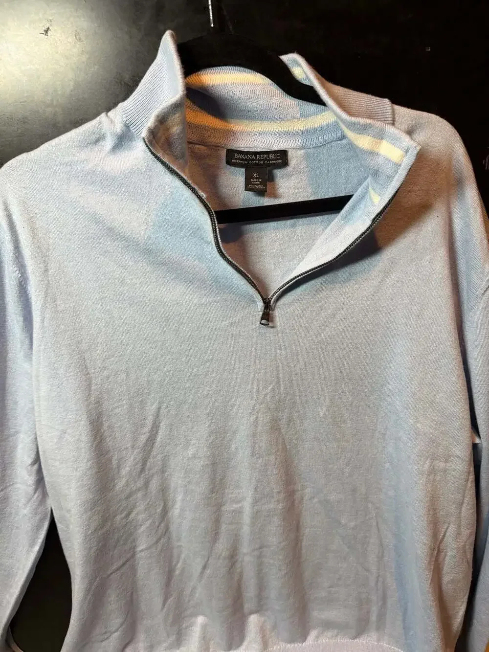 Banana Republic Premium Cotton Cashmere Quarter-Zip Pullover Sweater